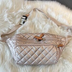 MZ Wallace Quilted metallic light rose gold